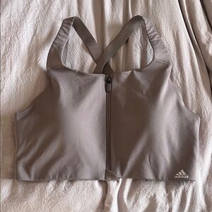 Adidas Purple Zipper Sports Bra